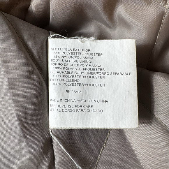 Members Only Olive Green Field Jacket Coat L Quilted Zip Out Liner Pockets - Picture 8 of 9